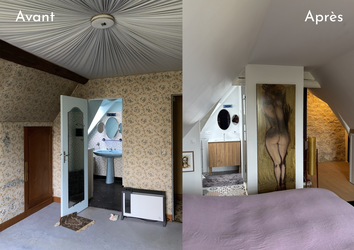 architecte d'intérieur Cova. Rénovation chambre maison ancienne