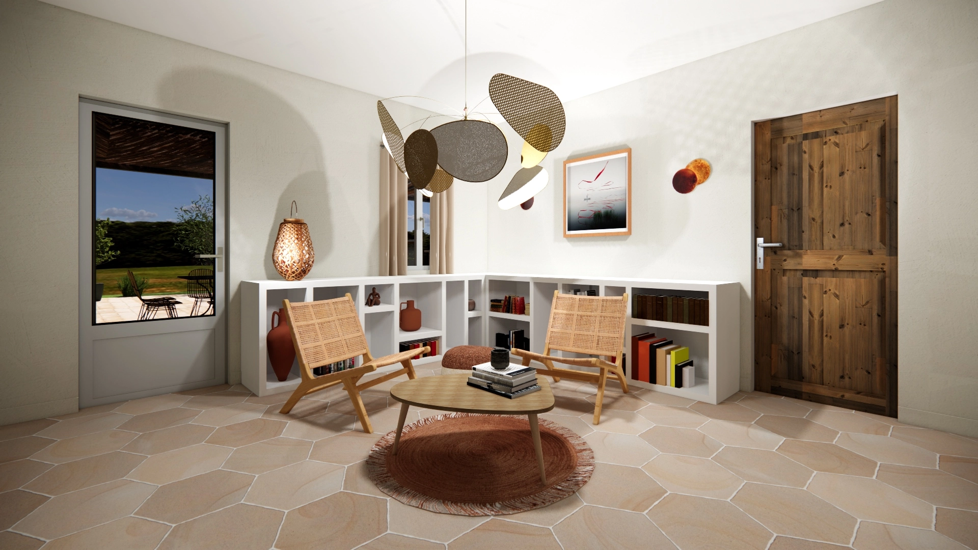 Architecte d'intérieur Cova. Décoration style provençal.
Aménagement d'un espace détente dans une maison de campagne